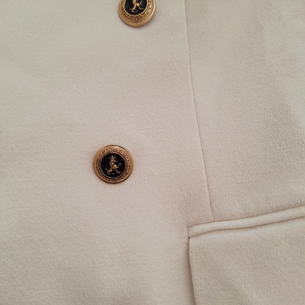 Zara Women's Cream Double-Breasted Blazer - Picture 3 of 7